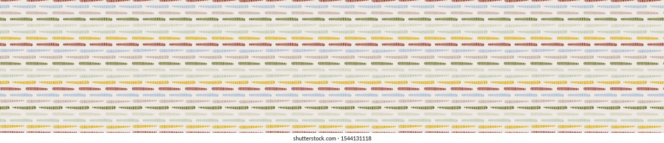 Wavy Stripe Texture Seamless Border Pattern. Thin Horizontal Lines Geo Background. Retro 1960s Style Edging for Trendy Packaging, Textile, Wallpaper. Multicolor Geometric Banner Ribbon. Vector Eps 10 