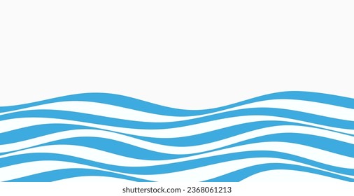 Wavy gestreifter abstrakter Hintergrund. Vorlagenhintergrund mit blauen Wellen.