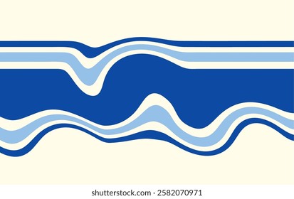 Wavy striped abstract background vector. Template background with blue waves design. summer background