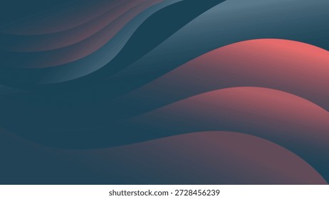 Wellenförmiger, gestreifter Hintergrund in dunklen Tönen. Tolle Illustrationsvorlage zum Entwerfen von Blogs, Social-Media-Konten, Corporate Design, Werbung und anderen Projekten. Vektor.