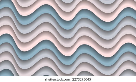 Wavy striped background in gentle colors. A beautiful illustration for interior decoration, corporate designs, blogs, postcards, posters and your other projects. Vector. 
