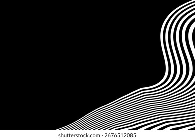 Wavy striped design. Abstract flowing liquid forms with a smooth, creative texture. Eps 10