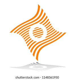 Wavy striped design element. Abstract icon. Vector art.