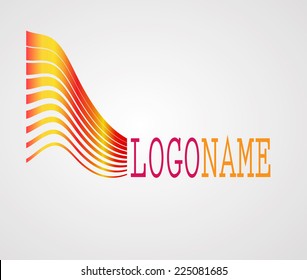 Wavy Striped Logo Design for your Company. Vector Illustration. 