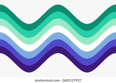 Padrão listrado ondulado com bandeira de orgulho Gay Men colors.Vetor illustration.Gay Men bandeira cores fundo ondulado.