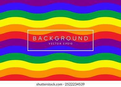 Fundo de cor de arco-íris listrado ondulado, conceito do mês do orgulho LGBT, design vetorial 