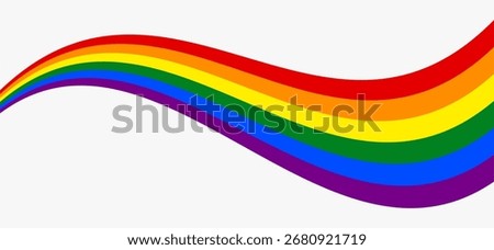 Wavy striped shape with LGBT Rainbow flag colors.Vector illustration.