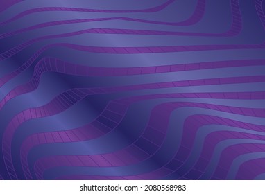 Superficie rayada ondulada. Resumen ilusiones 3d. Patrón o fondo con efecto de distorsión ondulada. Ilustración del vector