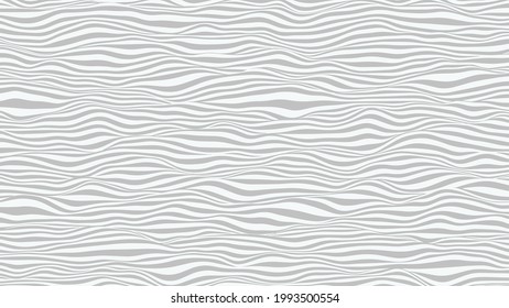 Wavy striped surface. Grey and white lines with ripples effect. Vector background.