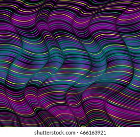 Wavy striped vector pattern. Abstract motley background