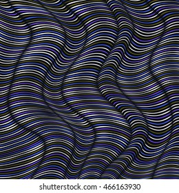 Wavy striped vector pattern. Abstract motley background