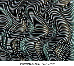 Wavy striped vector pattern. Abstract motley background