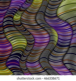 Wavy striped vector pattern. Abstract motley background