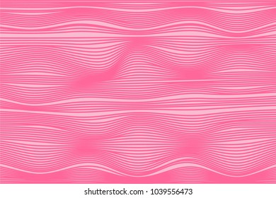 Wavy Stripes with 3d Effect. Abstract Geometric Background with Distorted Curved Lines. Futuristic Wavy Stripes for Web Design, Wallpaper, Banner, Presentation, Cover, Brochure, Musical Poster.