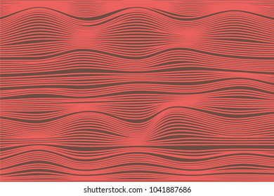 Wavy Stripes with 3d Effect. Abstract Geometric Background with Distorted Curved Lines. Futuristic Wavy Stripes for Web Design, Wallpaper, Banner, Presentation, Cover, Brochure, Musical Poster.