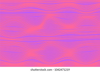 Wavy Stripes with 3d Effect. Abstract Geometric Background with Distorted Curved Lines. Futuristic Wavy Stripes for Web Design, Wallpaper, Banner, Presentation, Cover, Brochure, Musical Poster.