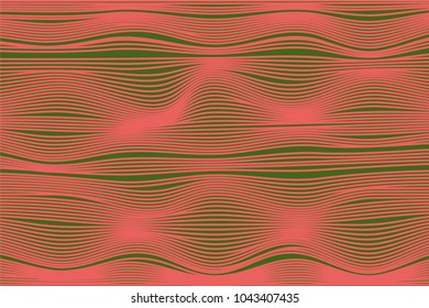 Wavy Stripes with 3d Effect. Abstract Geometric Background with Distorted Curved Lines. Futuristic Wavy Stripes for Web Design, Wallpaper, Banner, Presentation, Cover, Brochure, Musical Poster.