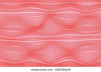 Wavy Stripes with 3d Effect. Abstract Geometric Background with Distorted Curved Lines. Futuristic Wavy Stripes for Web Design, Wallpaper, Banner, Presentation, Cover, Brochure, Musical Poster.