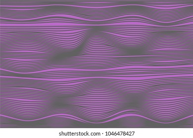 Wavy Stripes with 3d Effect. Abstract Geometric Background with Distorted Curved Lines. Futuristic Wavy Stripes for Web Design, Wallpaper, Banner, Presentation, Cover, Brochure, Musical Poster.