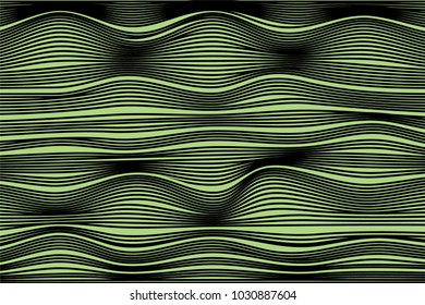 Wavy Stripes with 3d Effect. Trendy Curve Lines Background. Abstract Geometric Background with Distorted Lines. Futuristic Wavy Stripes for Web Design, Wallpaper, Banner, Presentation, Cover, Poster.