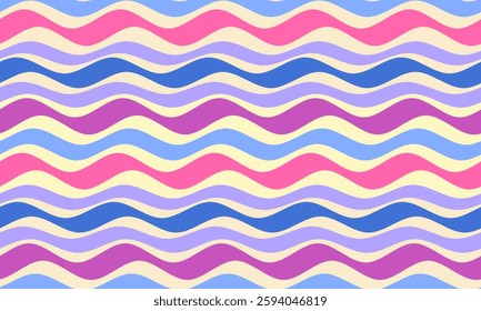 wavy stripes abstract background pattern. This is a  pastel colorful seamless repeat stripe vector illustration. Design for web, website, wallpaper, background, media, texture, banner, shirt, cloth