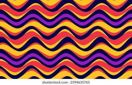 wavy stripes abstract background pattern. This is a retro futuristic seamless repeat stripe vector illustration. Design for web, website, wallpaper, background, media, texture, banner, shirt, cloth