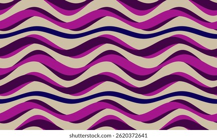 wavy stripes abstract background pattern. This is a retro futuristic seamless repeat stripe vector illustration. Design for web, website, wallpaper, background, media, texture, banner, shirt, cloth