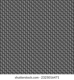 Wavy stripes arranged obliquely and parallel on a fine mesh background. Pattern in black and white. Cloth texture. Abstract vector.