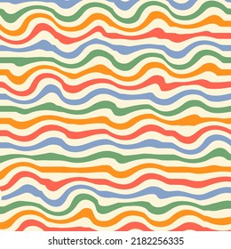 Wavy stripes background. Abstract geometric  texture. Colorful wavy distorted square pattern. Vector illustration