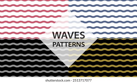 Wavy stripes background pattern collection