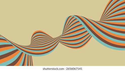 Plano de fundo abstrato de linhas de faixas onduladas . Ondas fita retro vintage abstrato fundo curva vetor ilustração. Para o site de papel de parede banner, capa, cartaz, textura, publicidade, impressão, elemento
