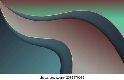 Wavy stripes with lines and shadows background. Pattern for booklets, leaflets.