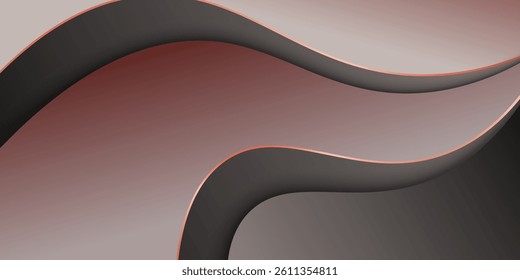 Wavy stripes with lines and shadows background. Pattern for booklets, leaflets.