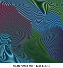 Wavy stripes. Modern striped background. Moire optical illusion. Perfect for poster, brochure, flyer design, album cover, web design. 