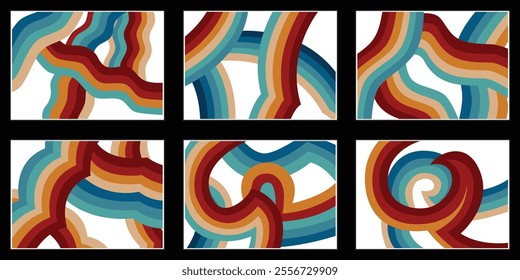 Wavy stripes multi color background, a series of vector illustration, suitable for background design.