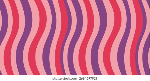 Wavy Stripes Pattern in Pink and Purple Dynamic and Vibrant Design