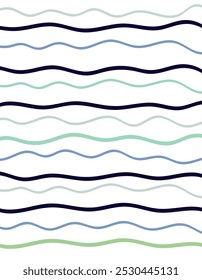 Fondo de impresión de rayas onduladas. patrón de Vector de ondas dibujadas a mano desiguales. Plantilla abstracta rayada. Linda textura de rayas de garabato. barras de colores sobre fondo blanco