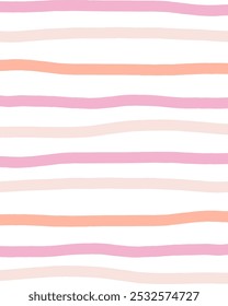 Wavy stripes print background. uneven hand drawn waves vector pattern. Striped abstract template. Cute squiggle streaks texture. coloured bars on white backdrop