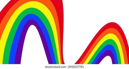 Wavy stripes rainbow color background. Abstract fluid rainbow. Vector illustration