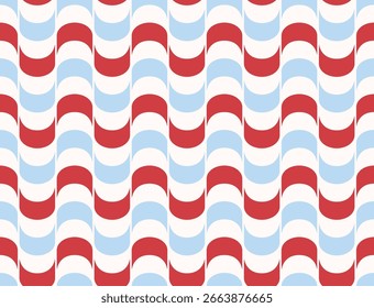 Wavy stripes design de padrão sem costura. Ilustração vetorial.