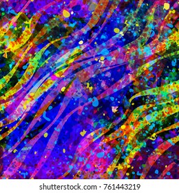 Wavy stripes and spots. Colorful seamless texture. Abstract vector background for web page, banners backdrop, fabric, home decor, wrapping