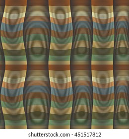 Wavy stripes vector abstract background. Vector seamless colorful waves pattern.