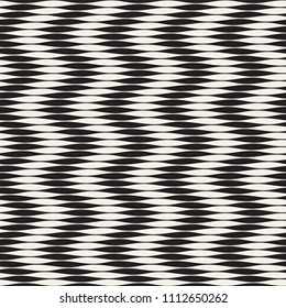 Wavy stripes vector seamless pattern. Retro wavy engraving texture. Geometric zigzag lines design.