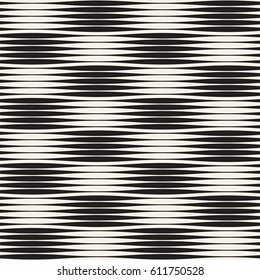 Wavy stripes vector seamless pattern. Retro wavy texture. Geometric lines monochrome design.