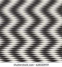Wavy stripes vector seamless pattern. Retro wavy engraving texture. Geometric zigzag lines monochrome design.

