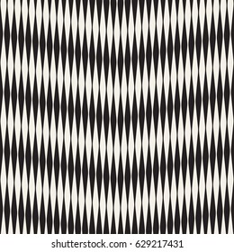 Wavy stripes vector seamless pattern. Retro wavy engraving texture. Geometric zigzag lines monochrome design.
