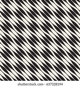 Wavy stripes vector seamless pattern. Retro abstract wavy texture. Geometric lines monochrome design.