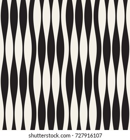 Wavy stripes vector seamless pattern. Retro wavy texture. Geometric lines monochrome design.