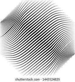 wavy stripped geometric shape black monochrome halftone design element isolated on white sign symbol vector background template