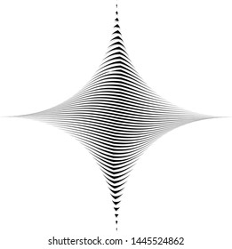wavy stripped geometric shape black monochrome halftone design element isolated on white sign symbol vector background template